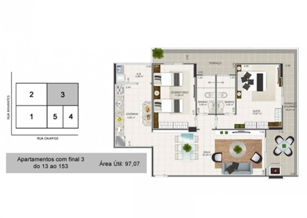 Imagem Apartamento com 2 Quartos à Venda, 85 m² em Tupi - Praia Grande