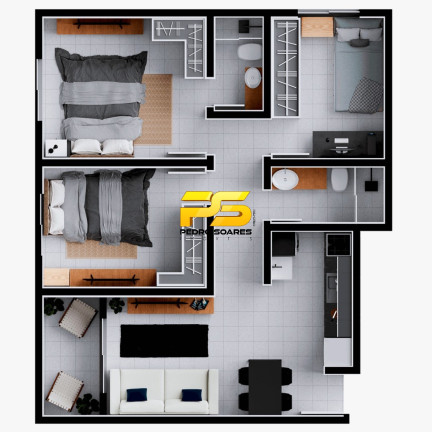 Apartamento com 2 Quartos à Venda, 54 m² em José Américo De Almeida - João Pessoa
