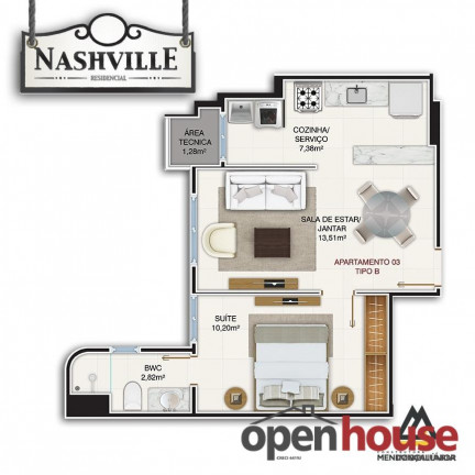 Imagem Apartamento com 1 Quarto à Venda, 40 m² em Lagoa Nova - Natal