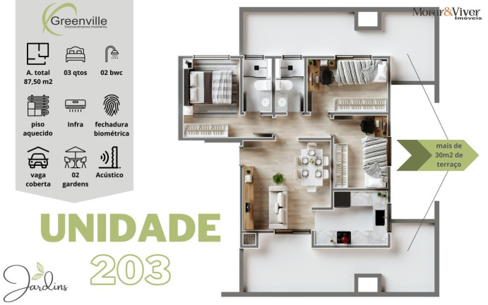 Imagem Apartamento com 2 Quartos à Venda, 49 m² em Cidade Jardim - São José Dos Pinhais