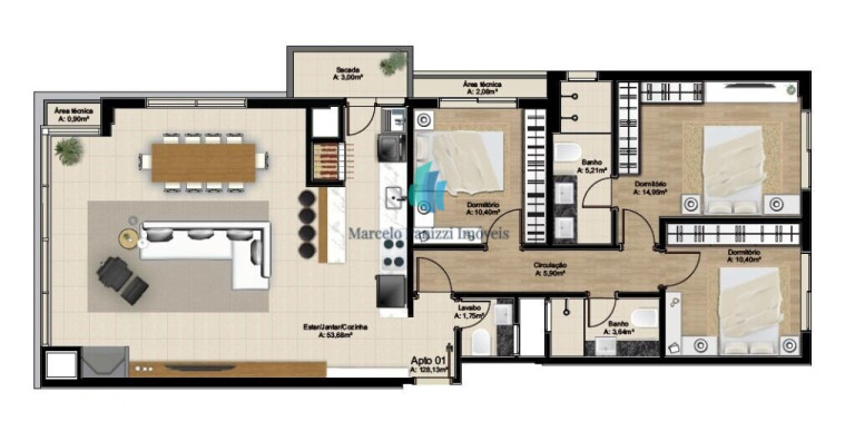 Imagem Apartamento com 3 Quartos à Venda, 128 m² em São Francisco - Bento Gonçalves