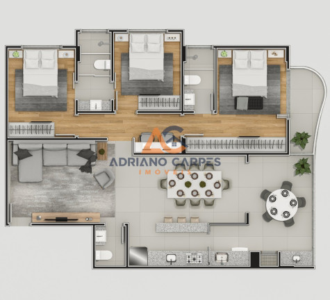 Imagem Imóvel com 3 Quartos à Venda, 110 m² em Centro - Navegantes Imagem Imóvel com 3 Quartos à Venda, 110 m² em Centro - Navegantes