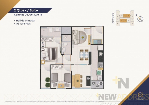 Apartamento com 2 Quartos à Venda, 57 m² em Praia De Itaparica - Vila Velha