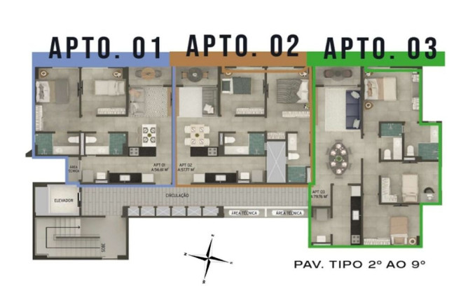 Imagem Apartamento com 2 Quartos à Venda, 56 m² em Bancários - João Pessoa