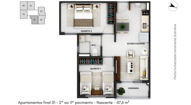 Imagem Imóvel com 2 Quartos à Venda, 47 m² em Samambaia Norte (samambaia) - Brasília