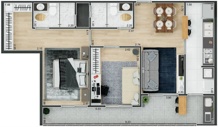 Imagem Apartamento com 2 Quartos à Venda, 70 m² em Forte - Praia Grande Imagem Apartamento com 2 Quartos à Venda, 70 m² em Forte - Praia Grande