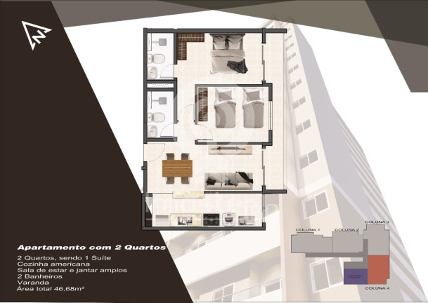 Imagem Apartamento com 2 Quartos à Venda, 48 m² em Damas - Fortaleza