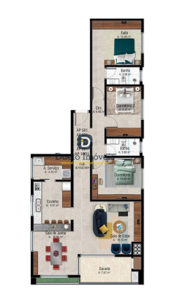 Imagem Apartamento com 3 Quartos à Venda, 110 m² em Centro - Santa Maria Imagem Apartamento com 3 Quartos à Venda, 110 m² em Centro - Santa Maria