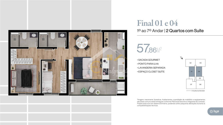 Imagem Apartamento com 3 Quartos à Venda, 71 m² em Bacacheri - Curitiba Imagem Apartamento com 3 Quartos à Venda, 71 m² em Bacacheri - Curitiba
