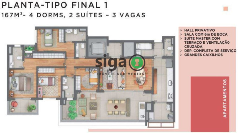 Imagem Apartamento com 4 Quartos à Venda, 167 m² em Vila Romana - São Paulo