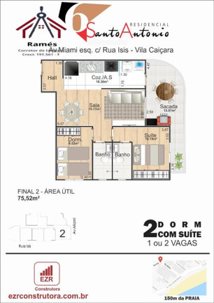 Imagem Apartamento com 2 Quartos à Venda, 76 m² em Caicara - Praia Grande