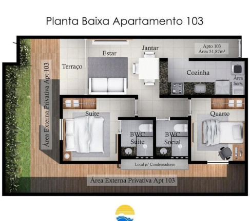 Imagem Apartamento com 2 Quartos à Venda, 51 m² em Altiplano - João Pessoa Imagem Apartamento com 2 Quartos à Venda, 51 m² em Altiplano - João Pessoa