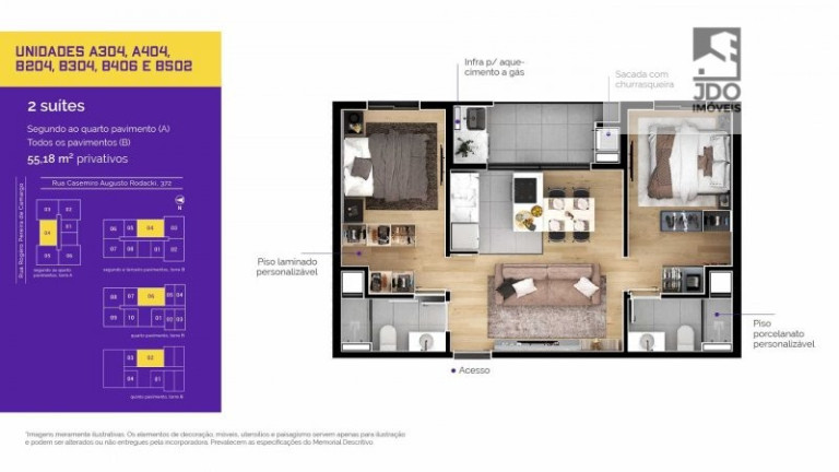 Imagem Apartamento com 2 Quartos à Venda, 55 m² em Ecoville - Curitiba Imagem Apartamento com 2 Quartos à Venda, 55 m² em Ecoville - Curitiba