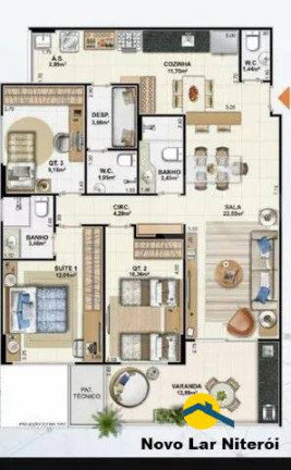 Imagem Apartamento com 3 Quartos à Venda, 107 m² em Icaraí - Niterói Imagem Apartamento com 3 Quartos à Venda, 107 m² em Icaraí - Niterói
