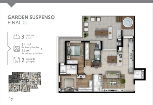 Imagem Apartamento com 3 Quartos à Venda, 94 m² em Cabral - Curitiba