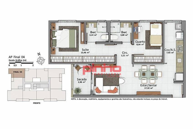 Imagem Apartamento com 2 Quartos à Venda, 67 m² em Cidade Universitária Pedra Branca - Palhoça