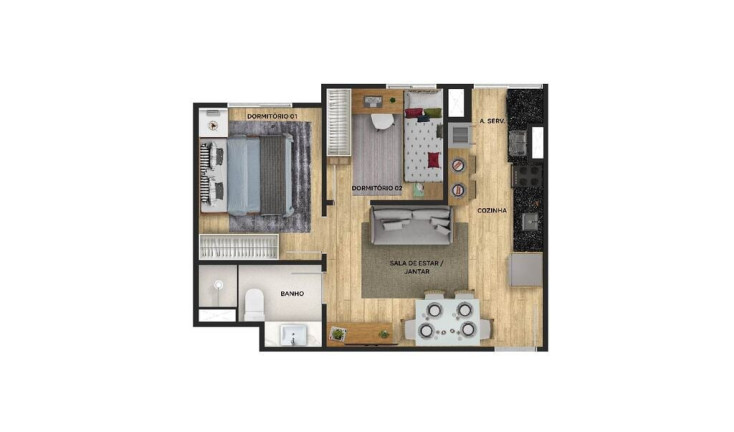 Imagem Apartamento com 2 Quartos à Venda, 36 m² em Passo Das Pedras - Porto Alegre Imagem Apartamento com 2 Quartos à Venda, 36 m² em Passo Das Pedras - Porto Alegre