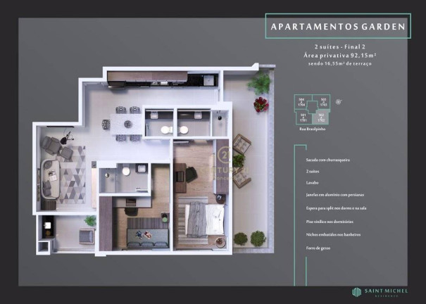 Imagem Apartamento com 2 Quartos à Venda, 92 m² em Kobrasol - São José Imagem Apartamento com 2 Quartos à Venda, 92 m² em Kobrasol - São José