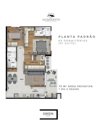 Imagem Apartamento com 2 Quartos à Venda, 63 m² em Zona 03 - Maringá