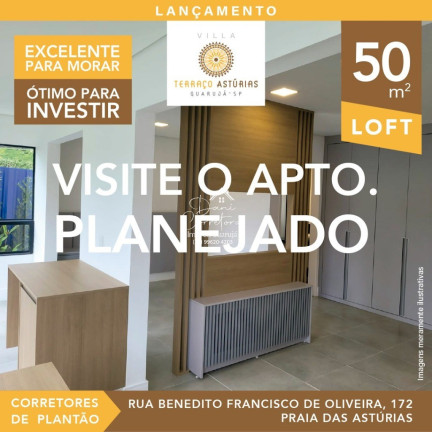 Imagem Apartamento com 1 Quarto à Venda, 50 m² em Guaiúba - Guarujá