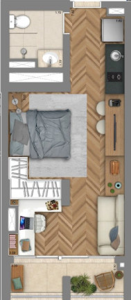 Imagem Imóvel com 1 Quarto à Venda, 24 m² em Alto Do Ipiranga - São Paulo
