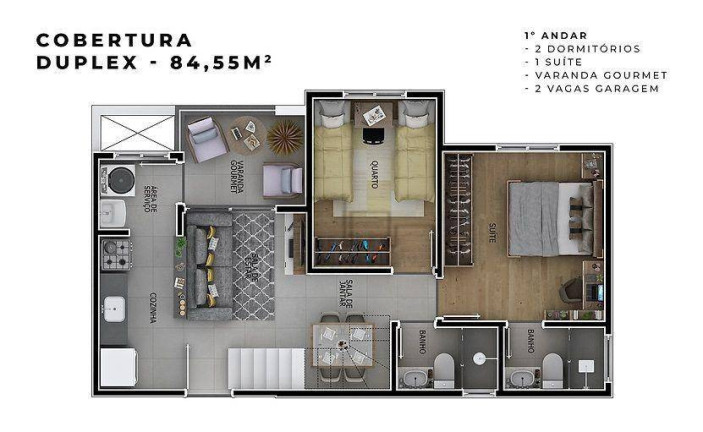 Apartamento com 2 Quartos à Venda, 84 m² em Parque Campolim - Sorocaba