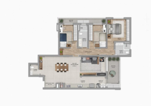 Imagem Apartamento com 3 Quartos à Venda, 128 m² em Centro - Bento Gonçalves