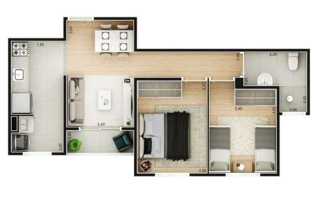 Imagem Apartamento com 2 Quartos à Venda, 47 m² em Parque Taipas - São Paulo