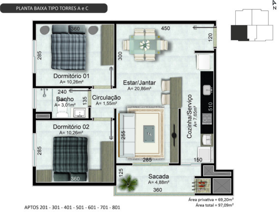 Imagem Apartamento com 2 Quartos à Venda, 72 m² em Universitário - Lajeado Imagem Apartamento com 2 Quartos à Venda, 72 m² em Universitário - Lajeado