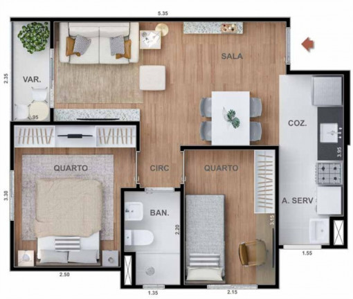 Imagem Imóvel com 2 Quartos à Venda, 48 m² em Irajá - Rio De Janeiro