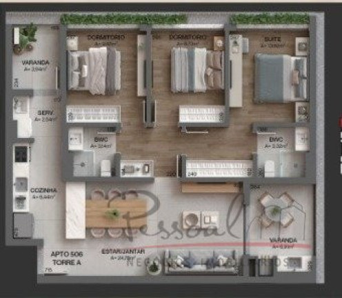 Imagem Apartamento com 3 Quartos à Venda,  em Cacupé - Florianópolis
