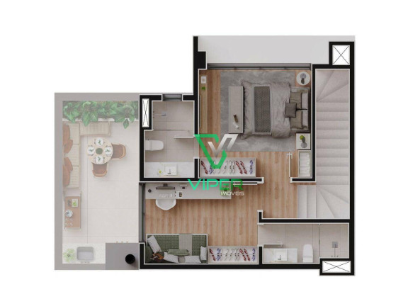 Imagem Apartamento com 1 Quarto à Venda, 22 m² em Alto Da Glória - Curitiba