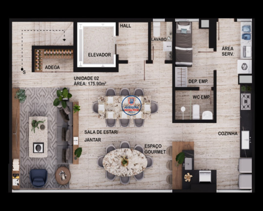 Apartamento com 3 Quartos para Alugar ou Temporada, 181 m² em Tirol - Natal