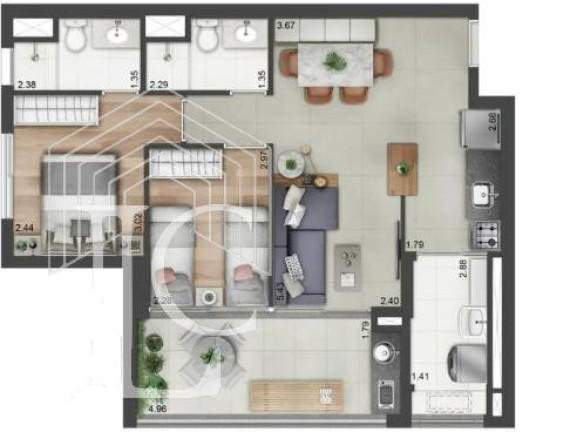 Imagem Apartamento com 1 Quarto para Alugar, 27 m² em Santo Amaro - São Paulo Imagem Apartamento com 1 Quarto para Alugar, 27 m² em Santo Amaro - São Paulo