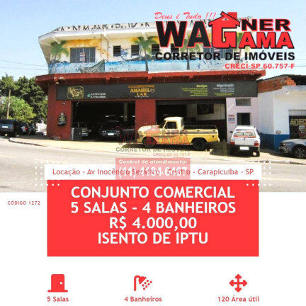 Imóvel Comercial para Alugar, 120 m² em Centro - Carapicuíba