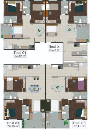 Imagem Apartamento com 2 Quartos à Venda, 70 m² em Aviação - Praia Grande
