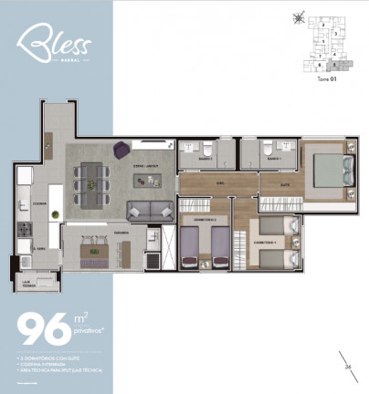 Imagem Apartamento com 3 Quartos à Venda, 107 m² em Cabral - Curitiba