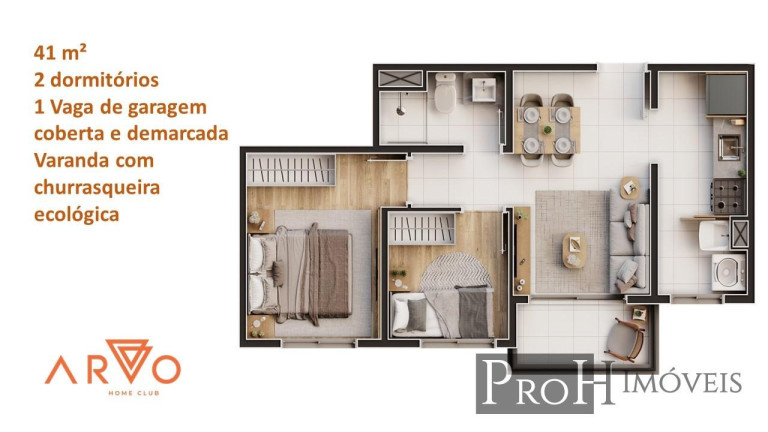 Imagem Apartamento com 2 Quartos à Venda, 47 m² em Campestre - Santo André