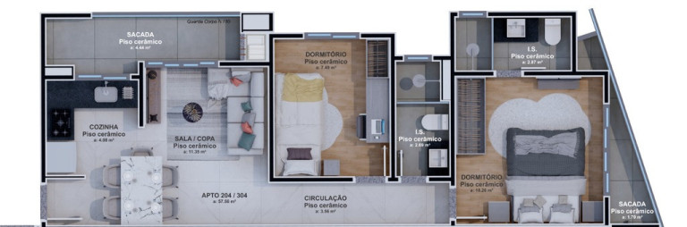 Imagem Apartamento com 2 Quartos à Venda, 60 m² em Hauer - Curitiba Imagem Apartamento com 2 Quartos à Venda, 60 m² em Hauer - Curitiba