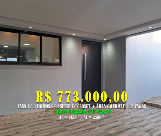 Sobrado com 2 Quartos à Venda, 145 m² em Residencial Girassol - Itupeva