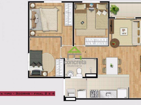 Imagem Apartamento com 3 Quartos à Venda, 53 m² em Jardim ísis - Cotia Imagem Apartamento com 3 Quartos à Venda, 53 m² em Jardim ísis - Cotia