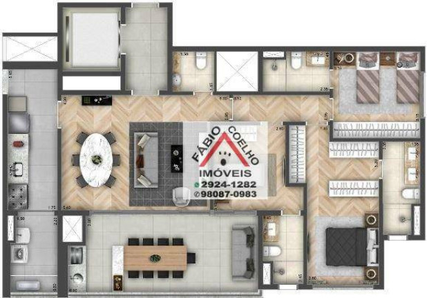 Imagem Apartamento com 3 Quartos à Venda, 125 m² em Brooklin - São Paulo