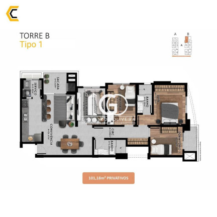 Imagem Apartamento com 3 Quartos à Venda, 81 m² em Michel - Criciúma