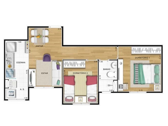 Imagem Apartamento com 2 Quartos à Venda, 47 m² em Vila Antonieta - São Paulo
