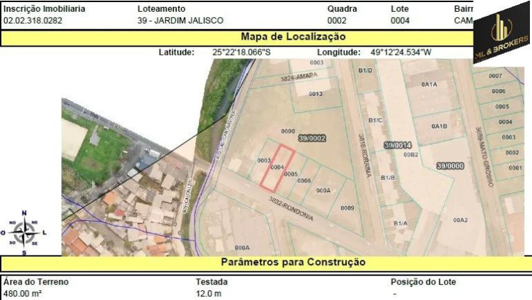 Imagem Terreno à Venda, 960 m² em Campo Pequeno - Colombo Imagem Terreno à Venda, 960 m² em Campo Pequeno - Colombo
