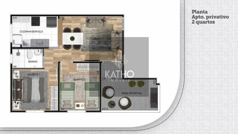 Imagem Apartamento com 2 Quartos à Venda, 43 m² em Vila Paris - Contagem