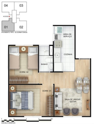 Imagem Imóvel com 2 Quartos à Venda, 40 m² em Trindade - São Gonçalo