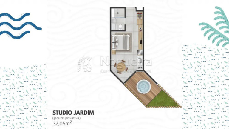 Flat com 1 Quarto à Venda, 32 m² em Carneiros - Tamandaré