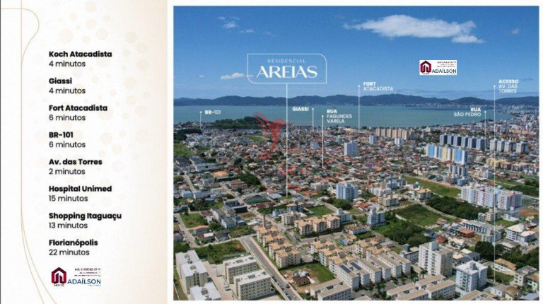Imagem Apartamento com 2 Quartos à Venda, 55 m² em Areias - São José Imagem Apartamento com 2 Quartos à Venda, 55 m² em Areias - São José