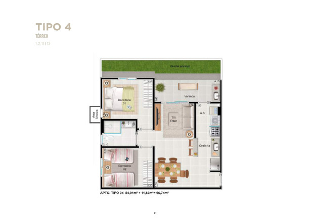 Imagem Imóvel com 2 Quartos à Venda, 66 m² em Planalto Verde - Ribeirão Preto